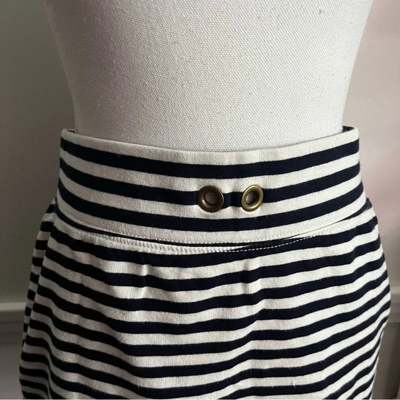 J. Crew • Navy White Nautical Stripe Mini Skirt - Picture 2 of 4